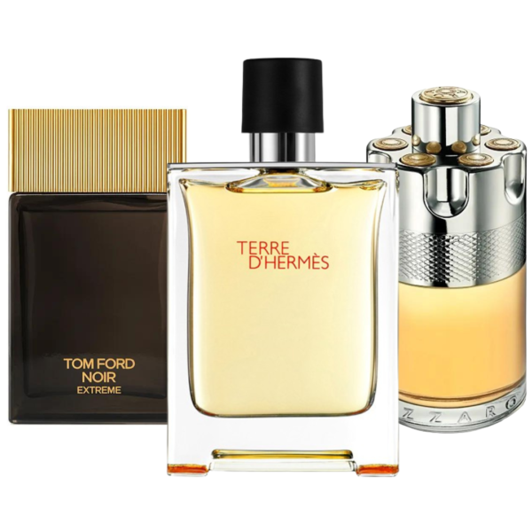 Set de 3 perfumes Terre de'Herme, Azzaro Wanted, Tom Ford Noir Extreme 100ml