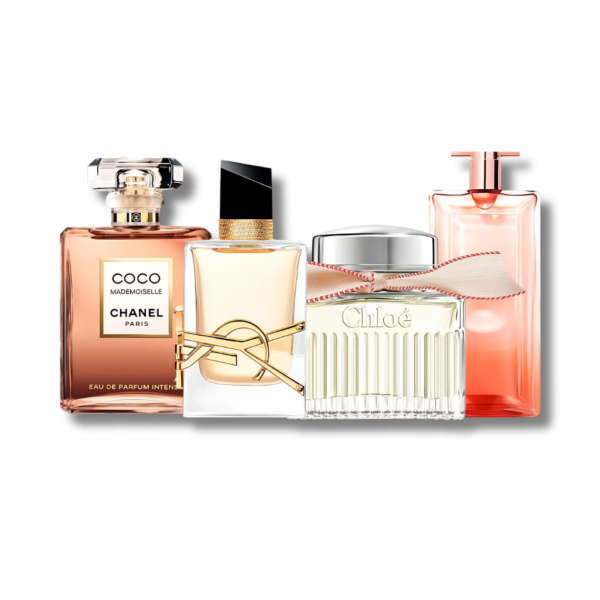 Set 4 Perfumes Coco Mademoiselle Chanel, Libre Yves Saint Laurent, Chloé Signature e Lâncome Idôle 100ml