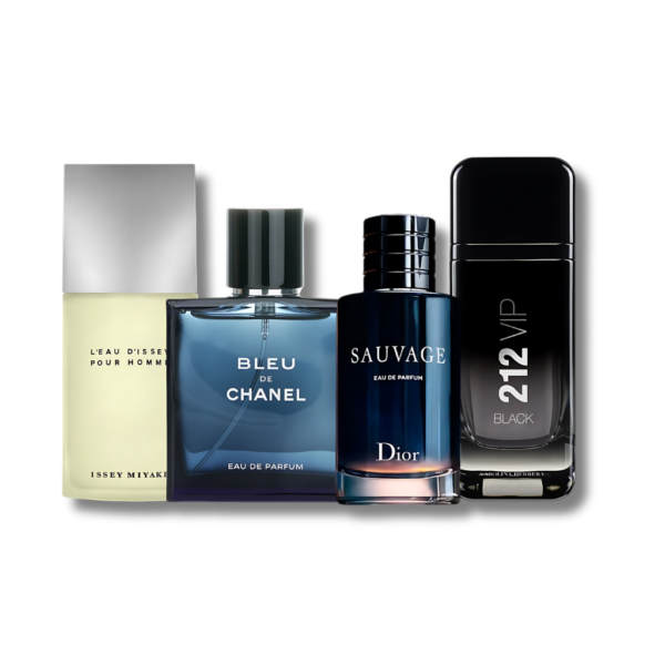Set 4 Perfumes L'eau D'issey, Bleu de Chanel, 212 VIP Black e Sauvage 100ml