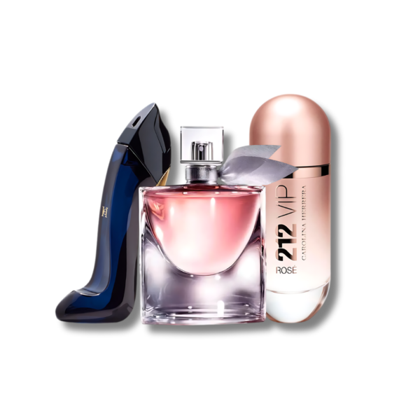 Set 3 Perfumes 212 VIP rosé, good girl e la vi est belle  100ml