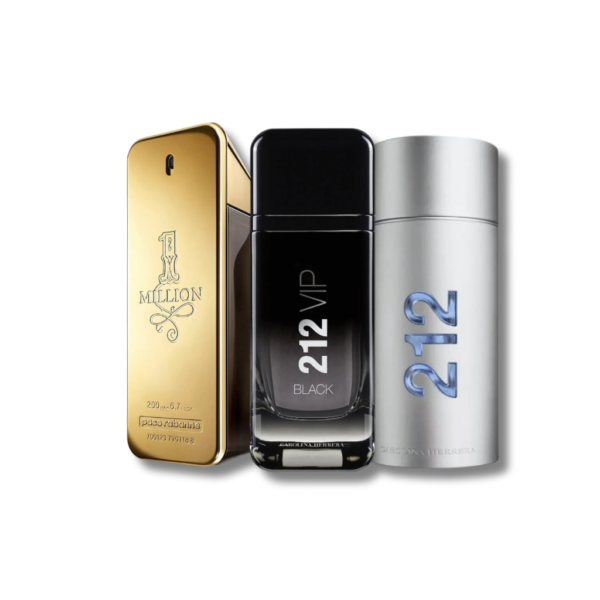 Set 3 perfumes 1 million, 212 Vip black e 212 MEN 100ml